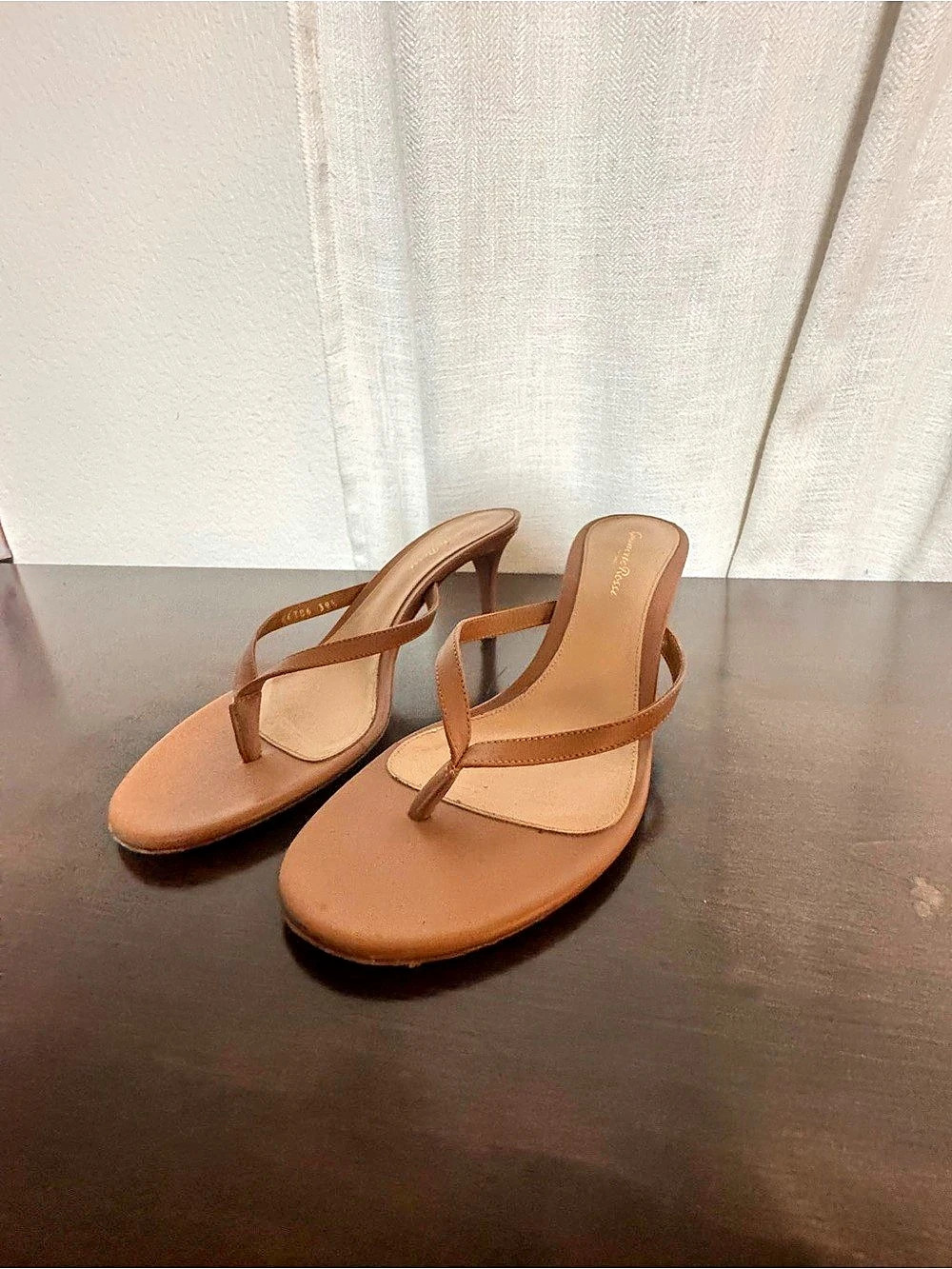 Sergio Rossi Brown Leather-Look Heeled Sandals
